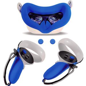 VR Accessories for Oculus Quest 2 Controller Grips,VR Controller Grip Cover and 2Pcs VR Silicone face Cover