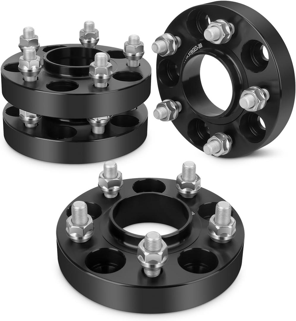 dynofit 5x114.3 Wheel Spacers 1 Inch (25mm) for Nissan 350Z 370Z, 4 Pcs 5X4.5 Hubcentric Spacers for Infinit G35 G37 FX35, 66.1mm Hub Bore M12x1.25 Studs 25mm Thickness for Altima, Maxima, Murano (Black)