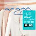 HOUSE DAY Premium Velvet Hangers 50 Pack Blue, Non-Slip Flocked Felt Hangers, Sturdy Clothes Hanger with 360 Rotatable Hook, Heavy Duty Durable Slim Coat Hanger for Closet Space Saving (Tranquil Blue/ Silver)