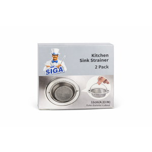 MR.SIGA Kitchen Sink Strainer, Stainless Steel Sink Drain Strainer, Dishwasher Safe, Outer Diameter 4.4 inch/11.2cm, Inner Diameter 3 inch/7.6cm, Pack of 2