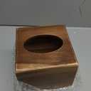 S310 Acacia Wood Tissue Box Cover, Square Tissue Box Holder with Slide-Out Bottom, Wooden Cube Tissue Covers Tissue Holders for Bathrooms Office Kitchen