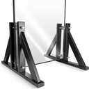 2Pack Mirror Stand for Floor, Heavy Duty Iron Floor Mirror Stand, Adjustable Mirror Holder Stand for Large Mirror, Plate, Poster, Black Mirror Stand for Bedroom, Living Room, Cloakroom