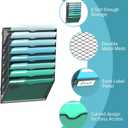 SUPEASY 8-Tier Wall File Organizer, Hanging Wall Files for Papers, Folders, Magazines, Wall Organizer for Clipboard, Assembly Needed, Black