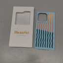 Heaofei Rectangle Case for iPhone 16 Pro Case for Women Girls Boys, with Iridescent Wave Pattern and Cute Candy Color Design, Kawaii Aesthetic Girly Protective Phone Cover, Light Blue