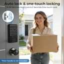 Matte Black Smart Keypad Deadbolt Keyless Entry Front Door Lock, Customizable User Codes & Auto-Lock, Easy Install (Includes 2 Backup Keys)