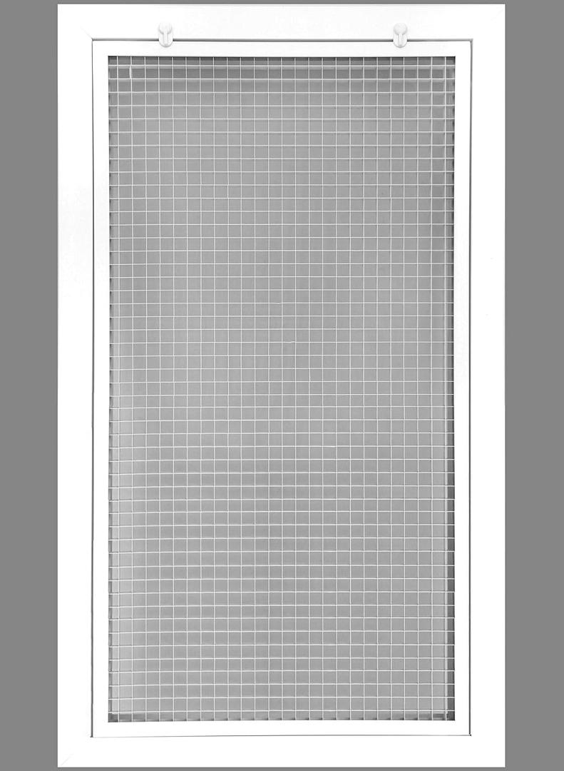 HVAC Premium 16" x 32" Cube Core Eggcrate Return Air Filter Grille for 1" Filter - Aluminum - White [Outer Dimensions: 18.5" x 34.5"]