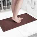 Hargiis Non-Slip Bathtub Mat, Anti Slip Shower Mat, Fast Drying Bathtub Mats, Foot Scrubber Mat, Anti Slip Mat for Tub, Floor, Bathroom, Kitchen, Home, Hotel (Brown 40"×16")