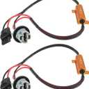 2Pcs LED Turn Lights Resistor Wiring Harness for 7440 T20 50W8RJ Hyper Flash Fix Error Free