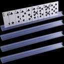Meonum 4 Pcs 15 Inches Clear Plastic Card Organizer - Clear Card Rack for Seniors & Card Game Accessories