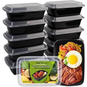 WGCC Meal Prep Containers [38OZ] Plastic Food Storage Containers With Lids,10-Pack Reusable To Go Containers, Disposable Food Prep Container, BPA-free, Stackable, Microwave/Dishwasher/Freezer Safe