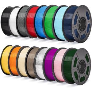 iSANMATE 16KG PETG Filament Bundle 1.75mm 3D Printer Filament,Accuracy +/- 0.02mm,Black White Gray Red Green Yellow Orange Blue Beige Amry Green Dark Blue Brown Transparent Pink Purple Sky Blue