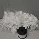 24 PCS Balloon Weights Metallic Anchor, Balloon Holder Heavy Weights with 1 Roll Iridescent Crimped Ribbon for Balloons Table Party Favor Birthday Decor(White)