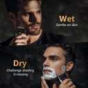 Mbzoey Electric Foil Shavers for Men: Mini Electric Razor for Face - IPX7 Waterproof Cordless Razor with LED Display & Fast Charge - Micro-Comb Technology & Precision Blades