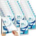 Leinuosen 24 Pcs 8. 5 x 11 Inch Magnetic Signs Holders Bulk Self Adhesive Picture Frames Document Holder Wall Mount for Windows Wall Door Home Office(Silver)