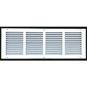 Fits 20x6 Duct Opening Stamped Steel Return Air Grille Vent Cover Grille for Sidewall and Ceiling in White Surface Dimensions: 21.75"W X 7.75"H (20" W x 6" H Duct Opening)