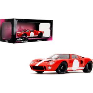 Jada Pink Slips 1968 Ford GT40 MK1-1:18 Scale Diecast Model with Opening Doors and Working Steering - for Collectors and Enthusiasts 14+ - Red