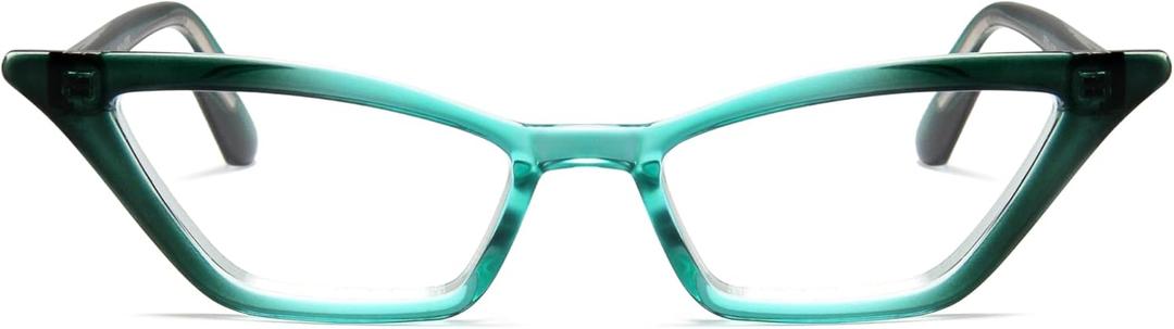 Turquoise Blue Funky Cat Eye Reading Glasses for Women  Stylish Cateye Readers with Solid & Sturdy Frame, Spring Hinges, Premium Design, Scratch Resistant Lenses, Fits All Face Shapes, Strength 4.00