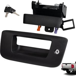 Avsty Tailgate Handle Latch for Chevy Silverado GMC Sierra 1500 2500 3500 2008 2009 2010 2011 2012 2013 2014 Chevrolet Tail Gate Bezel (Black)