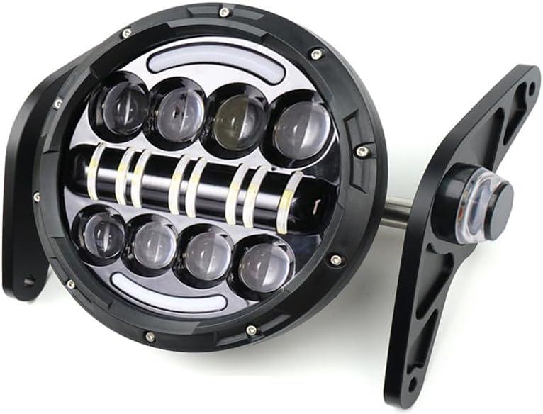 7 Inch 60W Motorbike LED Headlight Head Lamp 12-36V Round LED Headlight 3400LM 6500K For Grom 125 MSX125 2013-2016 Ducati Venom X12RS 125 (black color shell B)