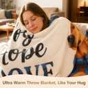 Fleece Throw Blanket for Couch - Pink Heart Soft Flannel Blanket for Bed, Cozy Lightweight Blanket, for Women, 50x60 Inches