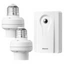 DEWENWILS Light Sensor Socket, Dusk to Dawn Sensor Socket with Sensor, 50M Signal Range, E26/ E27 Base Automatic Dusk to Dawn Light Socket for Porch Light Floodlight, 1 Sensor + 2 Light Sockets