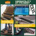 MBIGM 8-Pack 24" X 6" Pre-Cut Stair Treads 80 Grit Non-Slip Outdoor Tape Black Heavy Duty Anti Slip Traction Adhesive Strips