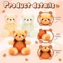 HyDren 6 Pcs Bear Stuffed Animal Soft Bear for Kids Toys Gift Baby Shower Decoration(Short Plush,Dark Brown, Brown, Beige)