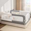 Bed Rail for Toddlers with U-Shaped Base: Safety & Foldable - Stable Protective Bed Side Rails - 78.74 x 78.74 x 74.8 Designed for for King Size Bed