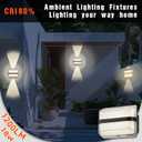 SPOLI Up Down LED Outdoor Wall Light, 100-220V 18W Integrated Modern Porch Lights, Super Bright IP65 Waterproof Acrylic Wall Lamps for Porch Patio Door Entryway - 1 Pack 3000K Warm Light