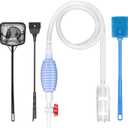 Fish Tank Cleaning Kit Set of 4 Pieces, Aquarium Siphon Algae Scraper Aquarium Net Algae Remover for Fish Tank, Aquarium Cleaner Vacuum Suitable for Changing Water and Cleaning Fish Tanks