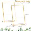 Yulejo 24 Pack Wedding Gold Picture Frames Bulk 5 x 7 Inch Acrylic Sign Holder Clear Double Sided Table Number Menu Holders Desktop Stands for Wedding Office Restaurant Art Photo Flyer Display