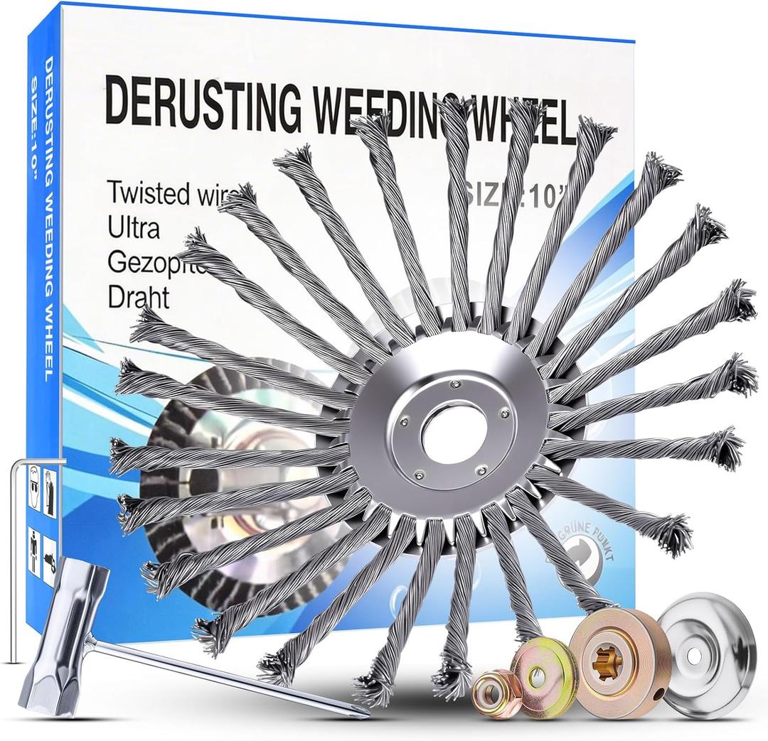 10 Inch Unbreakable Wired Trimmer Blade for Weed Eater, Steel Wire Rotary Brush Cutter Trimmer Head, Weed Eater Head for Weed Eater, Brush Cutter, Weed Wreckers, Moss Grass Rust Removal