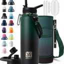 DYSANKY Insulated Water Bottle | Thickened Stainless Steel Vacuum Metal | Portable Sports Water Jug for Gym and Hiking with Straw, Carrier Bag, Handle Strap | BPA-Free 40 oz