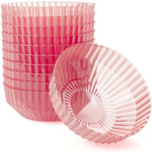 Exquisite Pink Plastic Bowls Disposable - 16 Oz - 20 Count - Disposable Soup Bowls - Great for Weddings Parties And Formal Occasions (5.25 inches x 2 inches)
