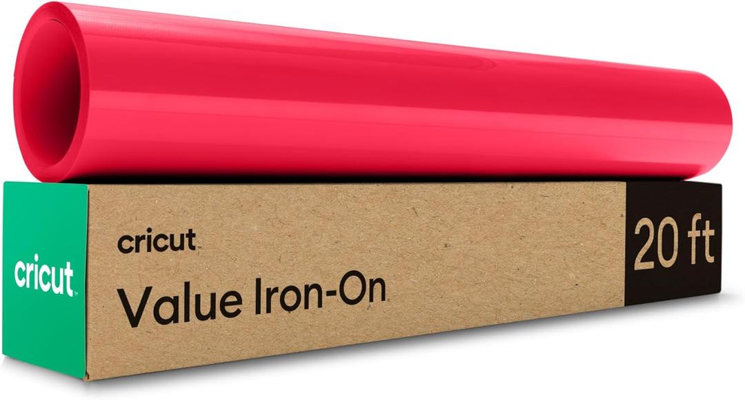 Cricut Value Iron-On, Red (12 in x 20 ft)- HTV Heat Transfer Vinyl