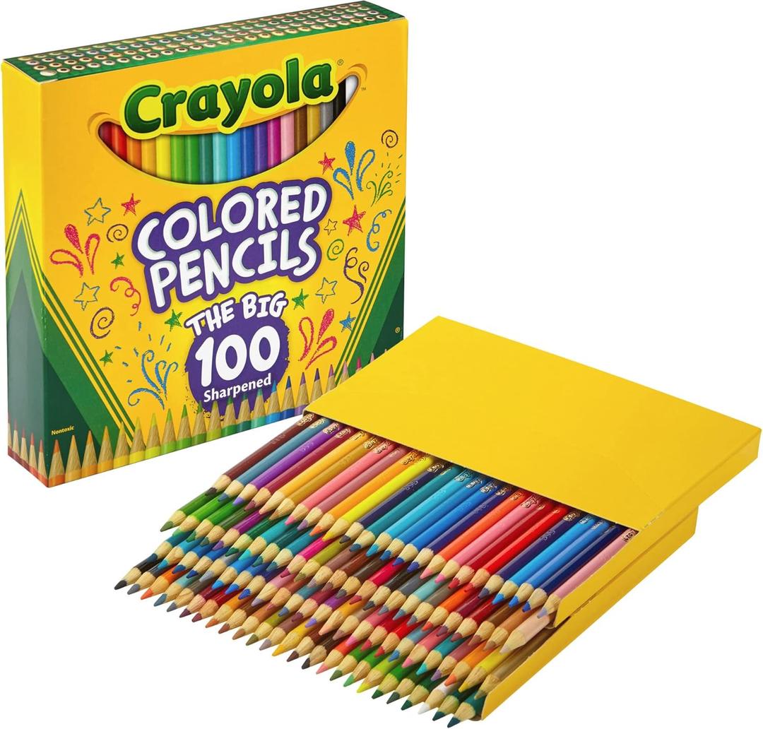 Crayola Colored Pencils, Assorted Colors, Set Of 100 Pencils