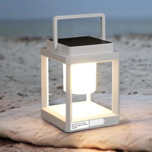 Solar Lantern Outdoor Table Lamp: Portable Waterproof LED Light - Hanging Solar Lamp Rechargeable Lights for Patio Camping