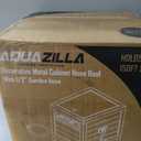 AQUAZILLA Metal Garden Hose Reel Deck box, Durable Steel Garden Hose Storage Box Cabinet, 150ft 5/8" Garden Hose Capacity. - Hose guide Manual Rewind, No-leak aluminum water connections