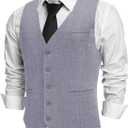 COOFANDY Men's Herringbone Tweed Suit Vests Slim Fit Waistcoat Casual Business Dress Vest (XXXL)