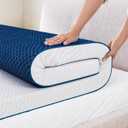 LINSY LIVING 4 Inches King Memory Foam Mattress Topper, Cooling Gel-Infused Swirl Memory Foam, Soft Bed Topper with Tencel Cover, CertiPUR-US and Oeko-TEX Certified, 80" L * 76" W * 4" H