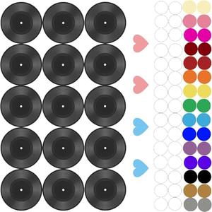 FACHPINT 10 7 Inch Blank Vinyl Records for Wall Aesthetic, Fake Vinyl for Vintage Wall Decor, Hippie Room Decor, Party Wedding Signing Table No. DIY