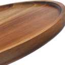 Round Wood Tray, Acacia Wooden Decorative Serving Tray for Coffee Table and Home Decor, Wooden Appetizer Charcuterie Board for Kitchen Countertop (11.8 inch)