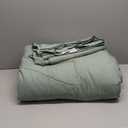Chezmoi Collection Jasper Sage Green Twin Size Bed in a Bag 5-Pieces Triangle Geometric Quilted Stone Washed Microfiber Comforter with Sheets Lightweight All Season Bedding Set