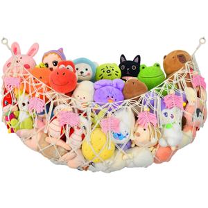 Stuffed Animal Storage Hammock,Large Stuffed Animal Net Or Hammock Wall Hanging Net, Plushie Net, Toy Hammock For Stuffed Animals,Net For Stuffed Animals Corner Large For Nursery Baby Bedroom Playroom