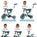 Newyoo TR008 Toddler Push Tricycle, Toddler Bike for 1-3 Years Olds, Birthday Gift for Boys and Girls, 5 in 1 Balance Bike with Handle, Kids Trike with Safe Bar, Green