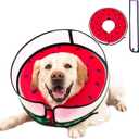 Inflatable Dog Cone Collar with Enhanced Anti-Licking, Soft Neck Donut for Dogs Cats, Recovery Pet Cone Collar After Surgery for Large Medium Small Dogs (Watermelon, Large)