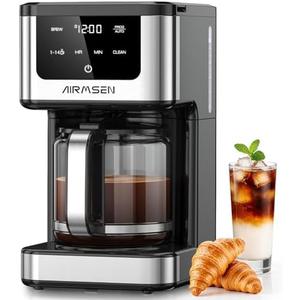 AIRMSEN 14-Cup Programmable Drip Coffee Maker – 1000W Fast Brewing Coffee Machine with Timer, Delay Start & 2H Keep-Warm, 73oz Tank, Touchscreen & Glass Carafe – Perfect for Home & Office Use AIRMSEN 14-Cup Programmable Drip Coffee Maker – 1000W Fast Brewing Coffee Machine with Timer, Delay Start & 2H Keep-Warm, 73oz Tank, Touchscreen & Glass Carafe – Perfect for Home & Office Use