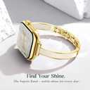 Bands for Apple Watch Women;Elegant Two-Tone Dressy Band;Gold/Light Beige | Slim Metal+Silicone Bracelet Strap for iwatch Series 38mm 40mm 41mm 42mm(Series 12/11/10)