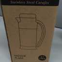 Creamer Pitcher for Coffee,0.75L/25 Oz Thermal Coffee Carafe,Stainless Steel Coffee Carafes for Keeping Hot and Cold,Double-Wall Design,12-Hour Hot & Cold,Leak-Proof,Portable for Travel,Camping,Office