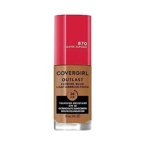 Covergirl Outlast Extreme Wear 3-in-1 Full Coverage Liquid Foundation, SPF 18 Sunscreen, Toasted Almond, 1 Fl. Oz. Covergirl Outlast Extreme Wear 3-in-1 Full Coverage Liquid Foundation, SPF 18 Sunscreen, Toasted Almond, 1 Fl. Oz.